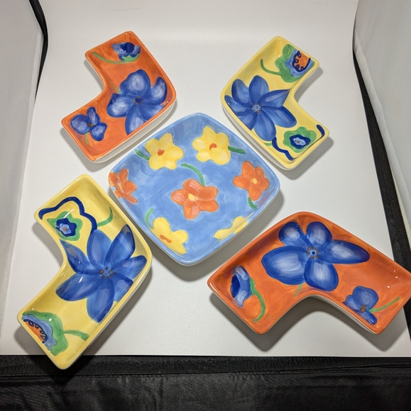 Avon Gift Collection De Cadeaux Luau Flowers Segmented Dish - Picture 3 of 6